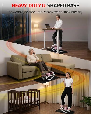 IDEALHOUSE 3D Side-to-Side Rocking Mini Stepper - Dual-Motion | Lateral Stair Stepper, Home Exercise, 350 lb Heavy-Duty Low-Impact Cardio, Digital Display, Resistance Bands & Mat Included in Saudi Arabia