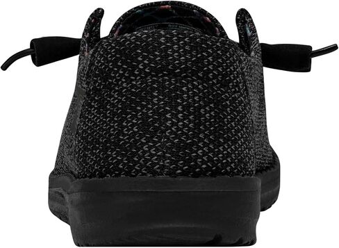 HEYDUDE Women's Wendy Sox Slip On Shoe, Micro Total Black, Size 8 | No Tie Elastic Laces, Removable Foam Insole, Ultralight Flexible Outsole, Soft Cushioning, Breathable Stretch Upper in Saudi Arabia
