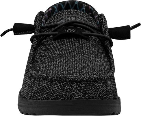 HEYDUDE Women's Wendy Sox Slip On Shoe, Micro Total Black, Size 8 | No Tie Elastic Laces, Removable Foam Insole, Ultralight Flexible Outsole, Soft Cushioning, Breathable Stretch Upper in Saudi Arabia