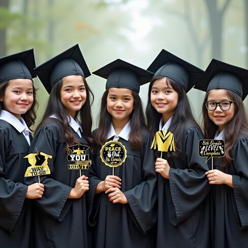 36Pcs 8TH Grade Graduation Decorations Photo Booth Props, Middle School Graduation Decorations Photo Prop for Party Photobooth, 8TH Grade Promotion Decorations 2026 Peace Out 8th Grade Props in Saudi Arabia