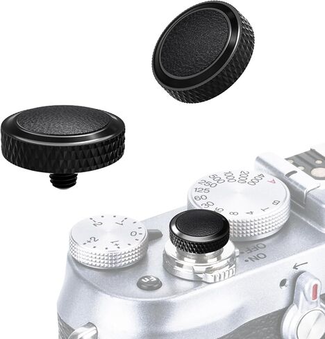 JJC Soft Shutter Release Button for Fujifilm X100VI XT50, Black, 2-Pack | for Fuji Fujifilm X-T5 X-T4 X-T50 X-T30 III II X100 V VI X-E5 X-E4 X Half Sony RX1R II RX10 IV III Leica Q3 M10 Nikon Zf Df in Saudi Arabia