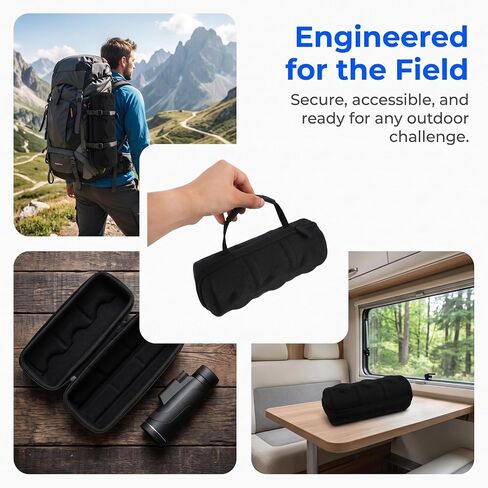 Waterproof Monocular Telescope Bag for Night Vision Scope with Hand Strap and Belt, Portable Oxford Cloth Case with Soft Velvet Lining and Dense Eva Foam for Secure Storage in Saudi Arabia