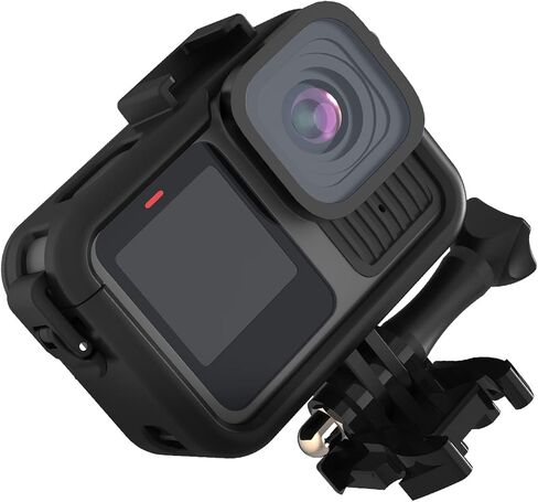 TELESIN Protective Durable Housing Case Compatible for Go Pro Hero 13 Hero 12 Hero 11 Hero 10 Hero 9 Black, Plastic Protective Frame Vlog Cage Case with 1/4" Thread & Cold Shoe Mount for Tripod, Light in Kuwait