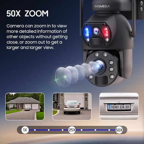 50X Optical Zoom Security Camera, 4G LTE Cellular Home Security Camera, 6MP HD, Two-Way Audio, Battery & Solar Powered, PIR Human Detection, Patrol Monitoring, Color Night Vision, IP66 Waterproof in Saudi Arabia