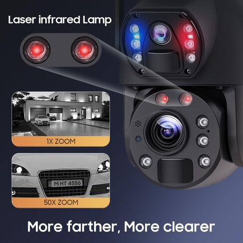 50X Optical Zoom Security Camera, 4G LTE Cellular Home Security Camera, 6MP HD, Two-Way Audio, Battery & Solar Powered, PIR Human Detection, Patrol Monitoring, Color Night Vision, IP66 Waterproof in Saudi Arabia