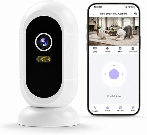2K Indoor Security Camera, 2.4GHz Wireless Camera Home Security Pet Camera | 360° PTZ Pet Camera with Night Vision Auto Tracking & Motion Detection in Saudi Arabia