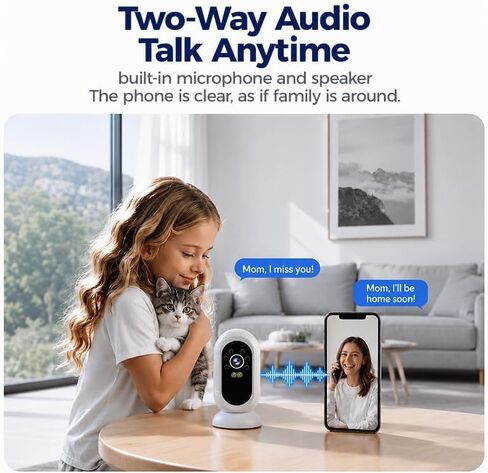 2K Indoor Security Camera, 2.4GHz Wireless Camera Home Security Pet Camera | 360° PTZ Pet Camera with Night Vision Auto Tracking & Motion Detection in Saudi Arabia