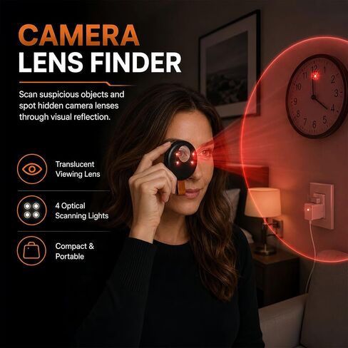 Hidden Camera Detector Bug Detector, RF Signal Detector and Magnetic Field Detector with Camera Lens Finder, Portable Privacy Protection Device for Hotel Room, Vehicle, Office, Travel, Home in Saudi Arabia