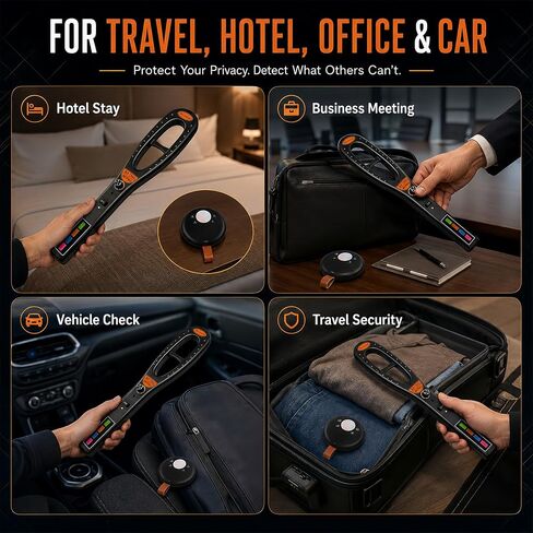 Hidden Camera Detector Bug Detector, RF Signal Detector and Magnetic Field Detector with Camera Lens Finder, Portable Privacy Protection Device for Hotel Room, Vehicle, Office, Travel, Home in Saudi Arabia