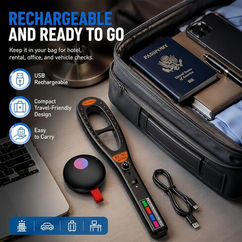 Hidden Camera Detector Bug Detector, RF Signal Detector and Magnetic Field Detector with Camera Lens Finder, Portable Privacy Protection Device for Hotel Room, Vehicle, Office, Travel, Home in Saudi Arabia