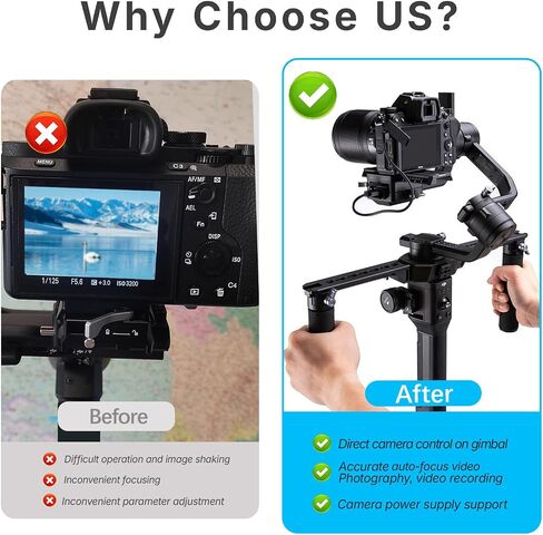 كابل تحرير مصراع الكاميرا MCC إلى USB صغير لمثبت DJI Ronin-S، لكاميرا Canon 6D2 5D3 80D 6D 800D 70D 77D 200D كابل تحكم منحني RSS للكاميرا 40 سم in Kuwait