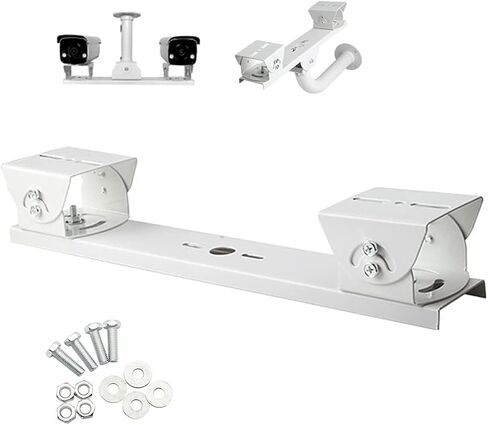 Security Camera Mount Holder for Double Surveillance Camera, Metal Steel One to Two Horizontal Cross Bar Dual Camera Mount Bracket Extension Bar Horizontal Arm (Cross Bar Mount) in Kuwait