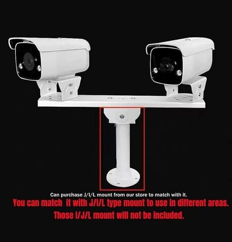 Security Camera Mount Holder for Double Surveillance Camera, Metal Steel One to Two Horizontal Cross Bar Dual Camera Mount Bracket Extension Bar Horizontal Arm (Cross Bar Mount) in Kuwait