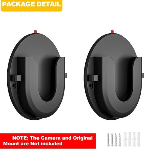 2 Pack Indoor Cam Adhesive Wall Mount, Strong VHB Stick On,No Drilling Mounting Bracket for Ring,Two Ways Installation with Tape and Screws-Black in Kuwait