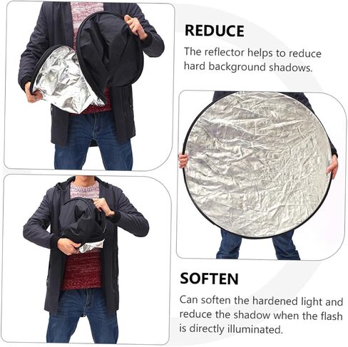 5-in-1 60cm Photography Reflector Folding Light Diffuser Board Portable Reflective Panel with Carry Bag for Studio and Outdoor Photo Lighting in Kuwait