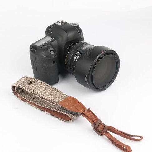 Universal Camera Strap Easy to Install 2pcs for Dslr and Cameras, Brown Cotton and Pu Shoulder and Neck Strap with Design Comfortable for Outdoor Use in Saudi Arabia