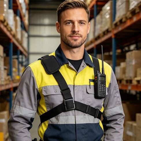HEMOTON Adjustable Body Camera Chest Strap Holder with Buckle, Ergonomic Radio Shoulder Harness for Security Team and Firefighter, Multipurpose Design with Cloth and Plastic Materials in Kuwait