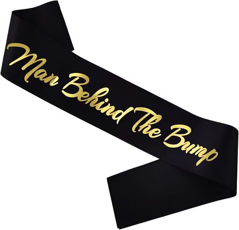 Man Behind the Bump Sash, Black Gold Daddy to Be Sash for Men New Dad Gift Gender Reveal Baby Shower Party Photo Prop in Saudi Arabia