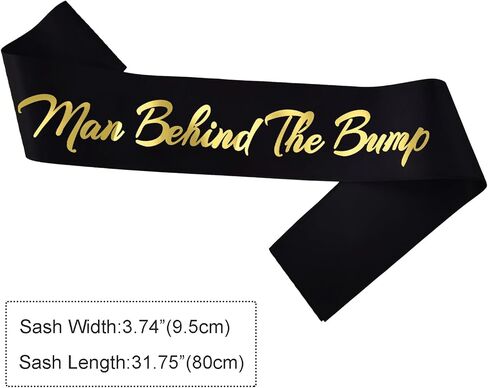 Man Behind the Bump Sash, Black Gold Daddy to Be Sash for Men New Dad Gift Gender Reveal Baby Shower Party Photo Prop in Saudi Arabia