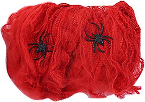 Queenbox 20g Artificial Spider Web, Stretchable Halloween Cobwebs, Horror Halloween Props for Party Haunted House Decoration, Orange in Saudi Arabia