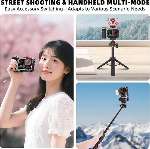BRDRC Tripod & Grip Kit for ACE Pro 2, 21" Selfie Stick Quick Release Extension Rod with Remote Controller, Handle Holder Bundle Expansion Mount with Shutter Button for ACE Pro 2 Accessories in Saudi Arabia