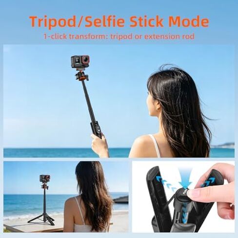BRDRC Tripod & Grip Kit for ACE Pro 2, 21" Selfie Stick Quick Release Extension Rod with Remote Controller, Handle Holder Bundle Expansion Mount with Shutter Button for ACE Pro 2 Accessories in Saudi Arabia