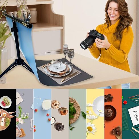 8PCS 18Patterns Product Photography Backdrops with Stand | Flat Lay Seamless 34x23in Paper Props - Tabletop Photo Backdrop Shoot for Jewelry Cosmetics Food in Saudi Arabia
