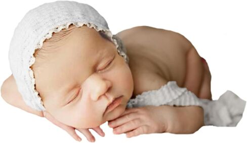 Newborn Photography Props Baby Photo Posing Waffle Hat Girls Photoshoots Bonnet (White) in Saudi Arabia