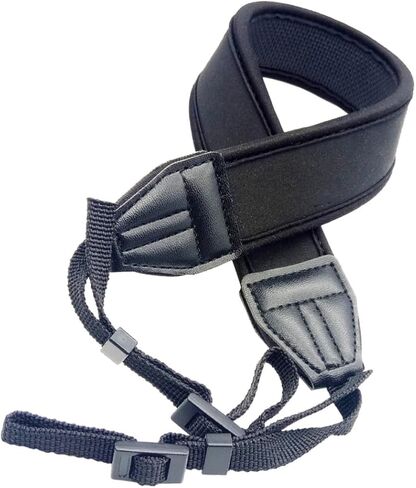 Black Neoprene Camera Shoulder Strap Sturdy Shoulder Strap Design Comfortable Neck Hanging Camera Lanyard Compatible with Dslr for Outdoor Photography in Kuwait