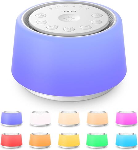 LEICEX White Noise Sound Machine | Sound Machine for Baby Rechargeable | 30 Soothing Sounds | 10 Colors Night Light | White Noise Machine for Sleep Baby Adults Portable Sound Machine for Home Travel in Saudi Arabia
