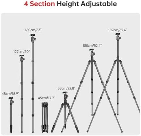 TONYBOO Carbon Fiber Shooting Tripod with Gun Clamp & V Yoke,Heavy Duty Hunting Tripod for Rifle,Portable Shooting Stick with Gun Rest for Outdoor Hunting, Target Shooting in Saudi Arabia
