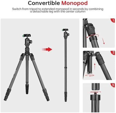 TONYBOO Carbon Fiber Shooting Tripod with Gun Clamp & V Yoke,Heavy Duty Hunting Tripod for Rifle,Portable Shooting Stick with Gun Rest for Outdoor Hunting, Target Shooting in Saudi Arabia