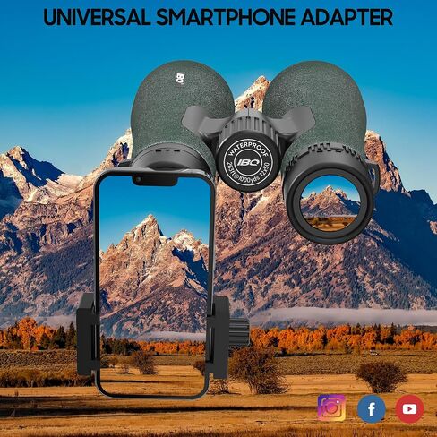 12x50 UHD Binoculars for Adults High Powered with Upgraded Phone Adapter - Large View, Lightweight, IPX7 Waterproof, BAK4 Prism - Binoculars for Hunting Bird Watching Cruise in Saudi Arabia