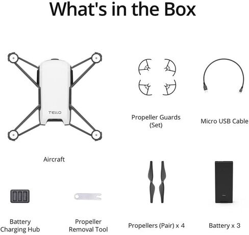 Tello Boost Combo - Mini Drone with 5MP Camera, RC Quadcopter with 720p HD Video, 13min Flight Time, Powered by DJI, White in Saudi Arabia