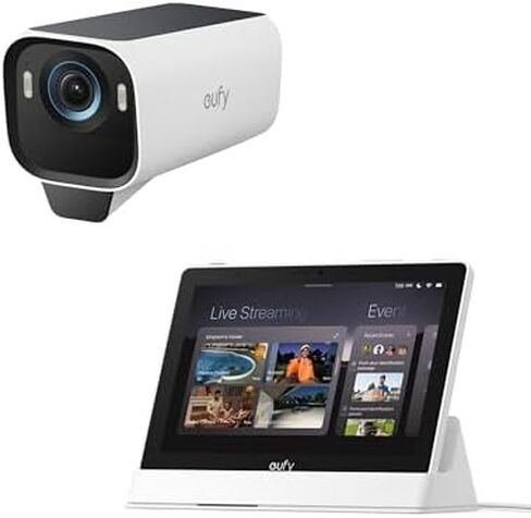 eufy Security eufyCam S3 Pro Add-on Cam with Smart Display E10, MaxColor Night Vision, 4K Security Camera with Solar Panel, Face Recognition AI, Expandable Local Storage, No Monthly Fee in Kuwait
