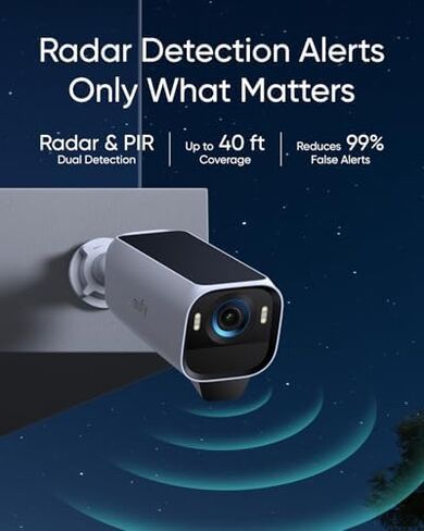 eufy Security eufyCam S3 Pro Add-on Cam with Smart Display E10, MaxColor Night Vision, 4K Security Camera with Solar Panel, Face Recognition AI, Expandable Local Storage, No Monthly Fee in Kuwait