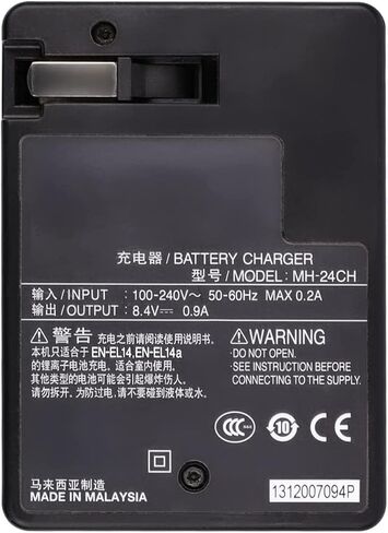 MH-24 Battery Charger Compatible with Nikon EN-EL14 EN-EL14a Battery D3100 D3200 D3300 D3400 D3500 D5100 D5200 D5300 D5500 D5600 DF Coolpix P7000 P7100 P7700 P7800 Digital Cameras Charger in Saudi Arabia