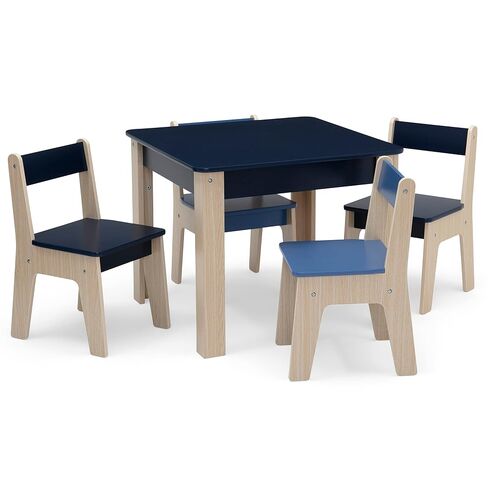 GAP GapKids Table and 4 Chair Set - Greenguard Gold Certified, Navy/Natural in Kuwait
