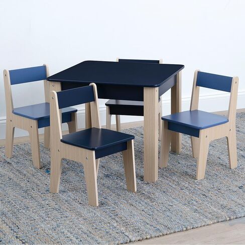 GAP GapKids Table and 4 Chair Set - Greenguard Gold Certified, Navy/Natural in Kuwait