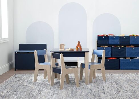 GAP GapKids Table and 4 Chair Set - Greenguard Gold Certified, Navy/Natural in Kuwait