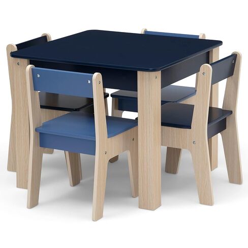 GAP GapKids Table and 4 Chair Set - Greenguard Gold Certified, Navy/Natural in Kuwait