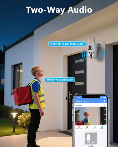 5MP 3pcs Dual Lens Cameras WiFi Security Camera Outdoor PTZ Auto Tracking | 2.7K HD, 2-Way Audio,Color Night Vision,PTZ Auto-Tracking,Dual Antennas 2.4/5GHz WiFi,Human Detection, Free APP Alert,IP65 in Saudi Arabia
