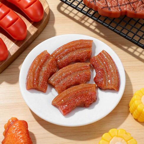 DOITOOL 10 Pcs Fake Meat Food Props, Realistic Pork Belly Model, Artificial Meat Decor for Photography, Restaurant Display, Kitchen Decoration and Food Styling in Kuwait