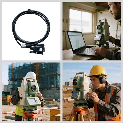 DB9 Total Station Data Collector Cable for PENTAX R-202NE R-322N R-422 Total Stations, Hirose Six Pin to DB9 Adapter Cable. in Saudi Arabia