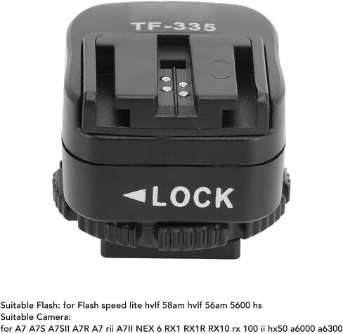 GOWENIC Hot Shoe Adapter, PC Port, ABS and Metal Material | Hot Shoe Adapter, ABS Metal Contact Interface, with PC Port TTL Mount, for A7 A7S A7R A6000 A6300 RX10 NEX 6 Flash in Kuwait