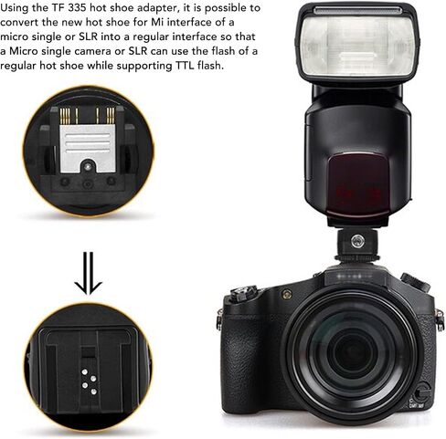 GOWENIC Hot Shoe Adapter, PC Port, ABS and Metal Material | Hot Shoe Adapter, ABS Metal Contact Interface, with PC Port TTL Mount, for A7 A7S A7R A6000 A6300 RX10 NEX 6 Flash in Kuwait