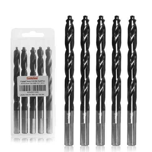 Luckyway 3/8" M35 Cobalt Drill Bits Titanium Aluminum Nitride Coated (TiAlN) with Bullet Point Tip Perfect for Steel, Hard Metal, Cast Iron 5-Piece in Saudi Arabia