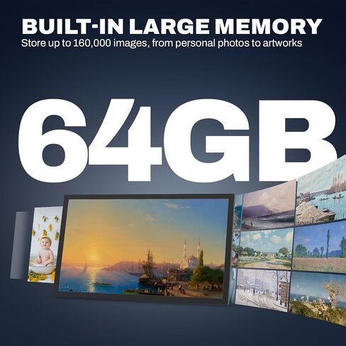 32 Inch Digital Picture Frame 64GB, Large Digital Photo Frame 1920x1080 FHD IPS, WiFi Electronic Photo Frame with Remote Control, Wall-Mountable, Share Photo/Video via Apps, Email, Black in Saudi Arabia