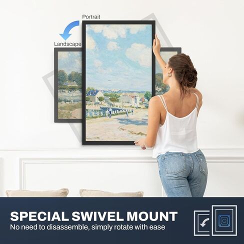 32 Inch Digital Picture Frame 64GB, Large Digital Photo Frame 1920x1080 FHD IPS, WiFi Electronic Photo Frame with Remote Control, Wall-Mountable, Share Photo/Video via Apps, Email, Black in Saudi Arabia