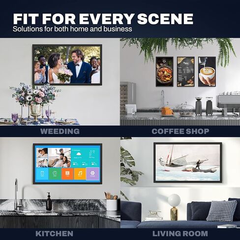 32 Inch Digital Picture Frame 64GB, Large Digital Photo Frame 1920x1080 FHD IPS, WiFi Electronic Photo Frame with Remote Control, Wall-Mountable, Share Photo/Video via Apps, Email, Black in Saudi Arabia